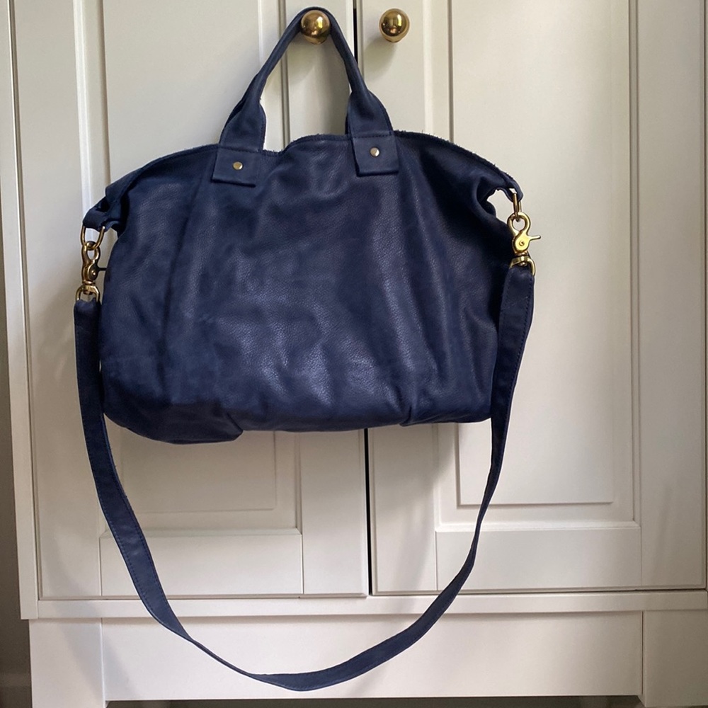 Clare V / Clare Vivier classic messenger in cobalt nubuck